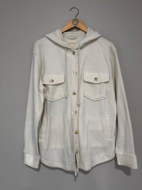 Thread & Supply Off-White Hooded Button-Up Jacket